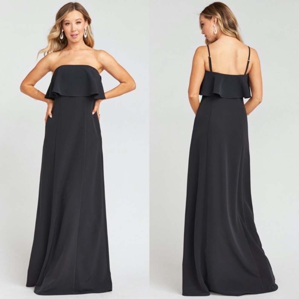 Show Me Your Mumu Black Monaco Ruffle Gown LNWOT. Straps not included